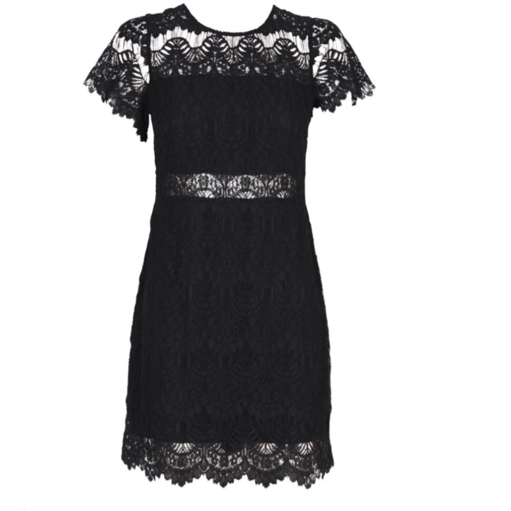 Mink Pink Black Lace Tee Dress